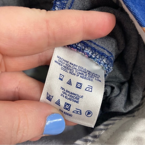 Land’s End Floral Cropped Pants - Blue/Pink - 14 - Straight Leg - Picture 6 of 7